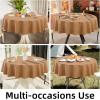 imageSmiry Rectangle Table Cloth Linen Textured Waterproof Spillproof AntiWrinkle Burlap Tablecloth Washable Decorative Fabric Table Cover for Dining Party Banquet 52 x 70 Inch BeigeAmber Bronze