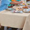 imageSmiry Rectangle Table Cloth Linen Textured Waterproof Spillproof AntiWrinkle Burlap Tablecloth Washable Decorative Fabric Table Cover for Dining Party Banquet 52 x 70 Inch BeigeChampagne