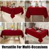 imageSmiry Rectangle Table Cloth Linen Textured Waterproof Spillproof AntiWrinkle Burlap Tablecloth Washable Decorative Fabric Table Cover for Dining Party Banquet 52 x 70 Inch BeigeRed