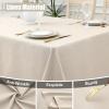 imageSmiry Rectangle Table Cloth Linen Textured Waterproof Spillproof AntiWrinkle Burlap Tablecloth Washable Decorative Fabric Table Cover for Dining Party Banquet 52 x 70 Inch BeigeBeige