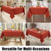 imageSmiry Rectangle Table Cloth Linen Textured Waterproof Spillproof AntiWrinkle Burlap Tablecloth Washable Decorative Fabric Table Cover for Dining Party Banquet 52 x 70 Inch BeigeRust