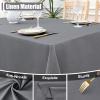 imageSmiry Rectangle Table Cloth Linen Textured Waterproof Spillproof AntiWrinkle Burlap Tablecloth Washable Decorative Fabric Table Cover for Dining Party Banquet 52 x 70 Inch BeigeGrey