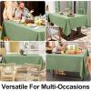imageSmiry Rectangle Table Cloth Linen Textured Waterproof Spillproof AntiWrinkle Burlap Tablecloth Washable Decorative Fabric Table Cover for Dining Party Banquet 52 x 70 Inch BeigeSage Green