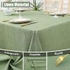 imageSmiry Rectangle Table Cloth Linen Textured Waterproof Spillproof AntiWrinkle Burlap Tablecloth Washable Decorative Fabric Table Cover for Dining Party Banquet 52 x 70 Inch BeigeSage Green