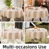 imageSmiry Rectangle Table Cloth Linen Textured Waterproof Spillproof AntiWrinkle Burlap Tablecloth Washable Decorative Fabric Table Cover for Dining Party Banquet 52 x 70 Inch BeigeChampagne