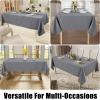 imageSmiry Rectangle Table Cloth Linen Textured Waterproof Spillproof AntiWrinkle Burlap Tablecloth Washable Decorative Fabric Table Cover for Dining Party Banquet 52 x 70 Inch BeigeGrey