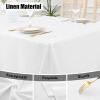 imageSmiry Rectangle Table Cloth Linen Textured Waterproof Spillproof AntiWrinkle Burlap Tablecloth Washable Decorative Fabric Table Cover for Dining Party Banquet 52 x 70 Inch BeigeWhite