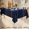 imageSmiry Rectangle Table Cloth Linen Textured Waterproof Spillproof AntiWrinkle Burlap Tablecloth Washable Decorative Fabric Table Cover for Dining Party Banquet 52 x 70 Inch BeigeNavy