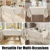 imageSmiry Rectangle Table Cloth Linen Textured Waterproof Spillproof AntiWrinkle Burlap Tablecloth Washable Decorative Fabric Table Cover for Dining Party Banquet 52 x 70 Inch BeigeBeige