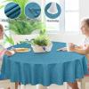imageSmiry Rectangle Table Cloth Linen Textured Waterproof Spillproof AntiWrinkle Burlap Tablecloth Washable Decorative Fabric Table Cover for Dining Party Banquet 52 x 70 Inch BeigeTeal