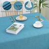 imageSmiry Rectangle Table Cloth Linen Textured Waterproof Spillproof AntiWrinkle Burlap Tablecloth Washable Decorative Fabric Table Cover for Dining Party Banquet 52 x 70 Inch BeigeTeal