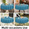 imageSmiry Rectangle Table Cloth Linen Textured Waterproof Spillproof AntiWrinkle Burlap Tablecloth Washable Decorative Fabric Table Cover for Dining Party Banquet 52 x 70 Inch BeigeTeal