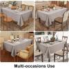 imageSmiry Rectangle Table Cloth Linen Textured Waterproof Spillproof AntiWrinkle Burlap Tablecloth Washable Decorative Fabric Table Cover for Dining Party Banquet 52 x 70 Inch BeigeCoffee