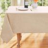imageSmiry Rectangle Table Cloth Linen Textured Waterproof Spillproof AntiWrinkle Burlap Tablecloth Washable Decorative Fabric Table Cover for Dining Party Banquet 52 x 70 Inch BeigeChampagne
