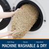 imageSmiry Soft Chenille Bathroom Toilet Lid Cover Machine Washable Covers 175x15 Fits Most Round Elongated and Oblong Lids Accessories Decor WhiteBeige
