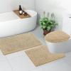 imageSmiry Soft Chenille Bathroom Toilet Lid Cover Machine Washable Covers 175x15 Fits Most Round Elongated and Oblong Lids Accessories Decor WhiteBeige