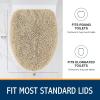 imageSmiry Soft Chenille Bathroom Toilet Lid Cover Machine Washable Covers 175x15 Fits Most Round Elongated and Oblong Lids Accessories Decor WhiteBeige