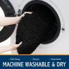 imageSmiry Soft Chenille Bathroom Toilet Lid Cover Machine Washable Covers 175x15 Fits Most Round Elongated and Oblong Lids Accessories Decor WhiteBlack