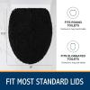 imageSmiry Soft Chenille Bathroom Toilet Lid Cover Machine Washable Covers 175x15 Fits Most Round Elongated and Oblong Lids Accessories Decor WhiteBlack