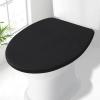 imageSmiry Soft Chenille Bathroom Toilet Lid Cover Machine Washable Covers 175x15 Fits Most Round Elongated and Oblong Lids Accessories Decor WhiteBlack