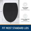 imageSmiry Soft Chenille Bathroom Toilet Lid Cover Machine Washable Covers 175x15 Fits Most Round Elongated and Oblong Lids Accessories Decor WhiteBlack