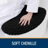 imageSmiry Soft Chenille Bathroom Toilet Lid Cover Machine Washable Covers 175x15 Fits Most Round Elongated and Oblong Lids Accessories Decor WhiteBlack