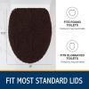 imageSmiry Soft Chenille Bathroom Toilet Lid Cover Machine Washable Covers 175x15 Fits Most Round Elongated and Oblong Lids Accessories Decor WhiteBrown