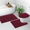 imageSmiry Soft Chenille Bathroom Toilet Lid Cover Machine Washable Covers 175x15 Fits Most Round Elongated and Oblong Lids Accessories Decor WhiteBurgundy