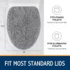 imageSmiry Soft Chenille Bathroom Toilet Lid Cover Machine Washable Covers 175x15 Fits Most Round Elongated and Oblong Lids Accessories Decor WhiteGray
