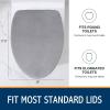 imageSmiry Soft Chenille Bathroom Toilet Lid Cover Machine Washable Covers 175x15 Fits Most Round Elongated and Oblong Lids Accessories Decor WhiteGrey