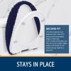 imageSmiry Soft Chenille Bathroom Toilet Lid Cover Machine Washable Covers 175x15 Fits Most Round Elongated and Oblong Lids Accessories Decor WhiteNavy Blue