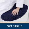 imageSmiry Soft Chenille Bathroom Toilet Lid Cover Machine Washable Covers 175x15 Fits Most Round Elongated and Oblong Lids Accessories Decor WhiteNavy Blue