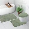 imageSmiry Soft Chenille Bathroom Toilet Lid Cover Machine Washable Covers 175x15 Fits Most Round Elongated and Oblong Lids Accessories Decor WhiteSage Green