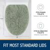imageSmiry Soft Chenille Bathroom Toilet Lid Cover Machine Washable Covers 175x15 Fits Most Round Elongated and Oblong Lids Accessories Decor WhiteSage Green