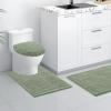 imageSmiry Soft Chenille Bathroom Toilet Lid Cover Machine Washable Covers 175x15 Fits Most Round Elongated and Oblong Lids Accessories Decor WhiteSage Green
