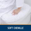 imageSmiry Soft Chenille Bathroom Toilet Lid Cover Machine Washable Covers 175x15 Fits Most Round Elongated and Oblong Lids Accessories Decor WhiteWhite