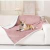 imageSmiry Waterproof Blanket Throw for Large Dogs Soft Reversible Dog Blanket for Sofa Couch Bed Washable Leakproof Sherpa Fleece Furniture Couch Cover Protector50quotx60quot GreyWhitePinkWhite