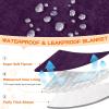 imageSmiry Waterproof Blanket Throw for Large Dogs Soft Reversible Dog Blanket for Sofa Couch Bed Washable Leakproof Sherpa Fleece Furniture Couch Cover Protector50quotx60quot GreyWhiteDark PurpleWhite