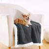 imageSmiry Waterproof Blanket Throw for Large Dogs Soft Reversible Dog Blanket for Sofa Couch Bed Washable Leakproof Sherpa Fleece Furniture Couch Cover Protector50quotx60quot GreyWhiteDark GreyWhite