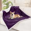 imageSmiry Waterproof Blanket Throw for Large Dogs Soft Reversible Dog Blanket for Sofa Couch Bed Washable Leakproof Sherpa Fleece Furniture Couch Cover Protector50quotx60quot GreyWhiteDark PurpleWhite