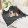 imageSmiry Waterproof Blanket Throw for Large Dogs Soft Reversible Dog Blanket for Sofa Couch Bed Washable Leakproof Sherpa Fleece Furniture Couch Cover Protector50quotx60quot GreyWhiteDark GreyWhite