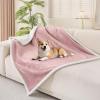 imageSmiry Waterproof Blanket Throw for Large Dogs Soft Reversible Dog Blanket for Sofa Couch Bed Washable Leakproof Sherpa Fleece Furniture Couch Cover Protector50quotx60quot GreyWhitePinkWhite