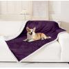 imageSmiry Waterproof Blanket Throw for Large Dogs Soft Reversible Dog Blanket for Sofa Couch Bed Washable Leakproof Sherpa Fleece Furniture Couch Cover Protector50quotx60quot GreyWhiteDark PurpleWhite