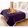 imageSmiry Waterproof Blanket Throw for Large Dogs Soft Reversible Dog Blanket for Sofa Couch Bed Washable Leakproof Sherpa Fleece Furniture Couch Cover Protector50quotx60quot GreyWhiteDark PurpleWhite