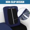 imageSmiry Waterproof Couch Cushion Covers Stretch Jacquard Thick Sofa Cushion Covers Washable Seat Slipcover Elastic Furniture Protector for Pets Kid 3PC GreyNavy