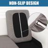 imageSmiry Waterproof Couch Cushion Covers Stretch Jacquard Thick Sofa Cushion Covers Washable Seat Slipcover Elastic Furniture Protector for Pets Kid 3PC GreyTaupe