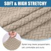 imageSmiry Waterproof Couch Cushion Covers Stretch Jacquard Thick Sofa Cushion Covers Washable Seat Slipcover Elastic Furniture Protector for Pets Kid 3PC GreyCamel