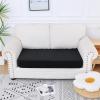 imageSmiry Waterproof Couch Cushion Covers Stretch Jacquard Thick Sofa Cushion Covers Washable Seat Slipcover Elastic Furniture Protector for Pets Kid 3PC GreyBlack