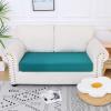 imageSmiry Waterproof Couch Cushion Covers Stretch Jacquard Thick Sofa Cushion Covers Washable Seat Slipcover Elastic Furniture Protector for Pets Kid 3PC GreyPeacock Green
