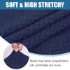 imageSmiry Waterproof Couch Cushion Covers Stretch Jacquard Thick Sofa Cushion Covers Washable Seat Slipcover Elastic Furniture Protector for Pets Kid 3PC GreyNavy